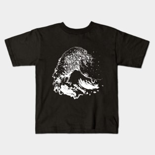 White Monster is a big wave Kids T-Shirt